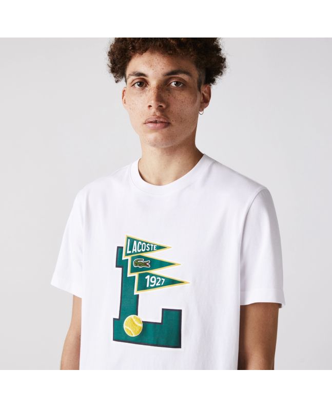 Spezial Madrid Lacoste Pennants L Badge Cotton Tee White