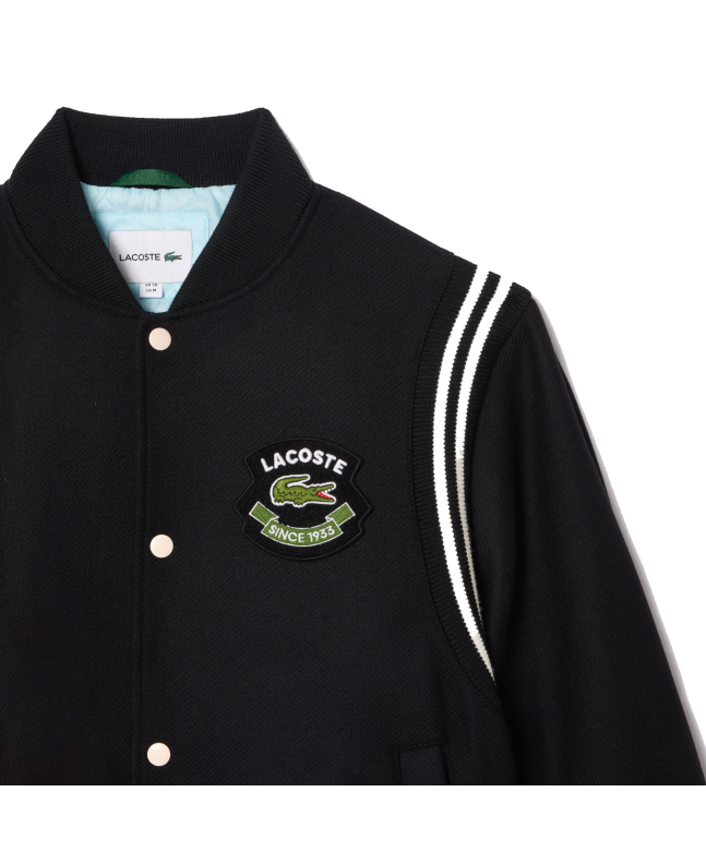 Spezial Madrid Lacoste Premium Wool Varsity Jacket Black