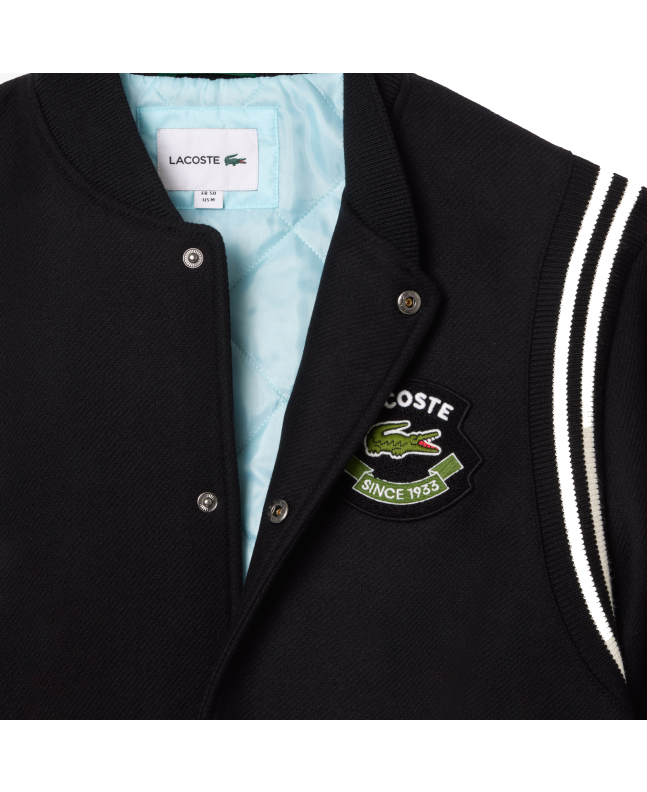 Spezial Madrid Lacoste Premium Wool Varsity Jacket Black