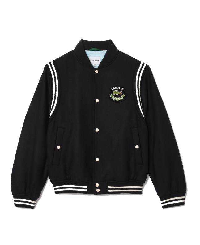 spezial madrid Lacoste Premium Wool Varsity Jacket Black