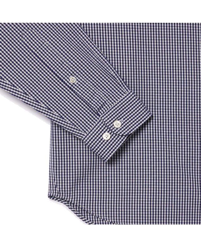 Spezial Madrid Lacoste Regular Fit Checked Cotton Shirt White & Navy Blue