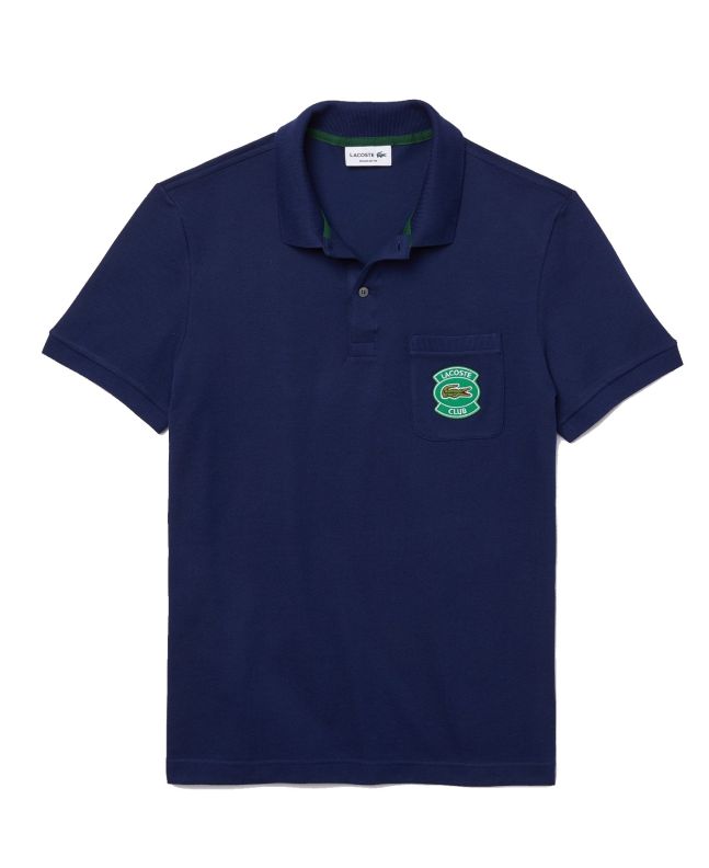 spezial madrid Lacoste Regular Fit Cotton Pique Pocket Polo Shirt Blue
