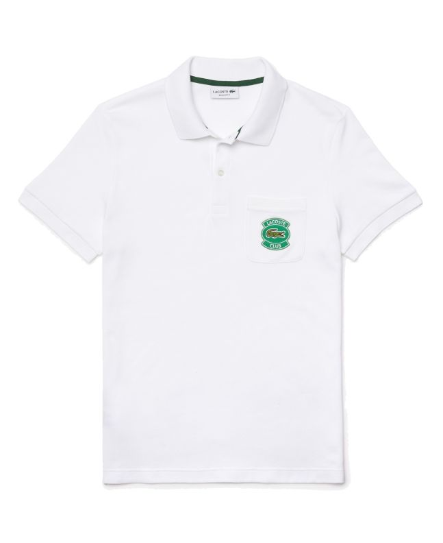 spezial madrid Lacoste Regular Fit Cotton Pique Pocket Polo Shirt White