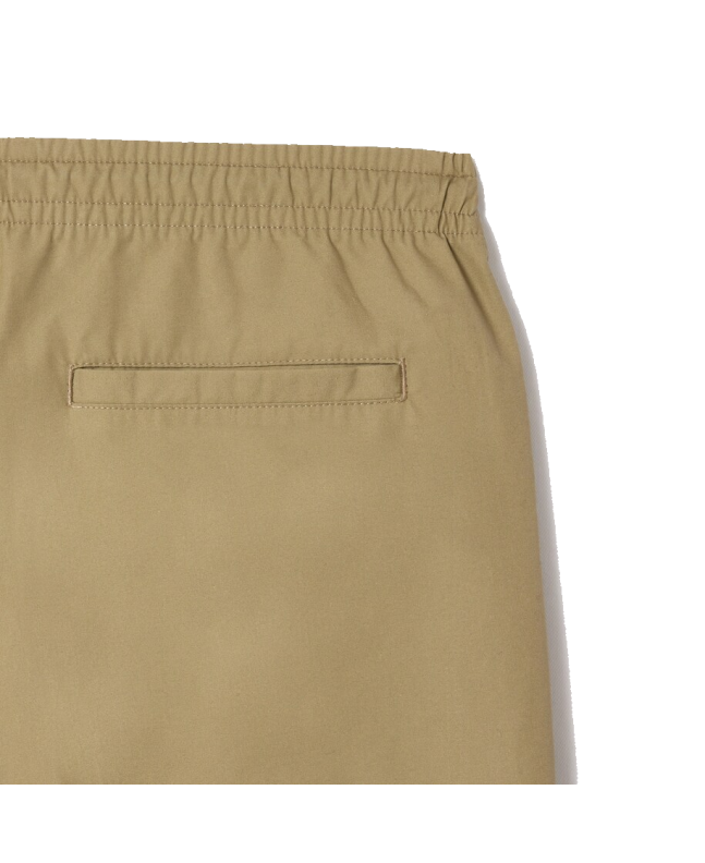 Spezial Madrid Lacoste Relaxed Fit Stretch Cotton Poplin Shorts Beige