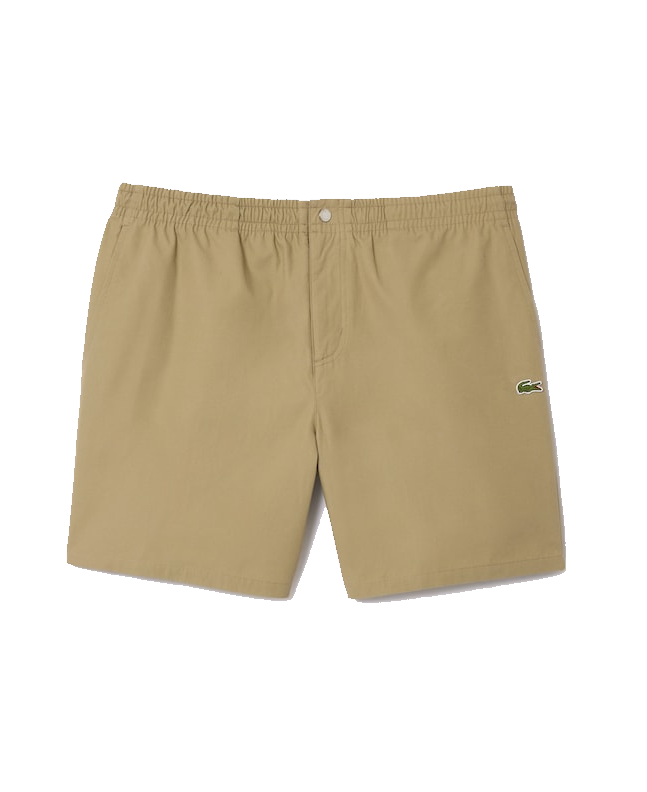 spezial madrid Lacoste Relaxed Fit Stretch Cotton Poplin Shorts Beige