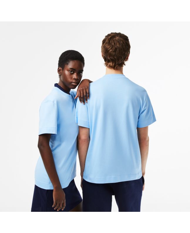 Spezial Madrid Lacoste Round Neck Unisex Organic Cotton Tee Blue
