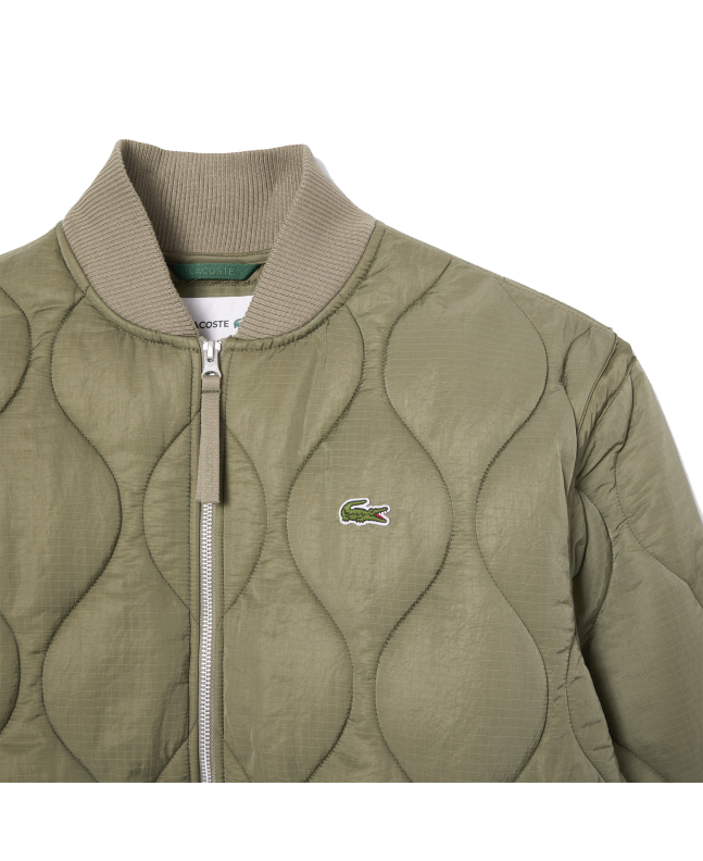 Spezial Madrid Lacoste Short Water Repellent Badge Jacket Khaki Green