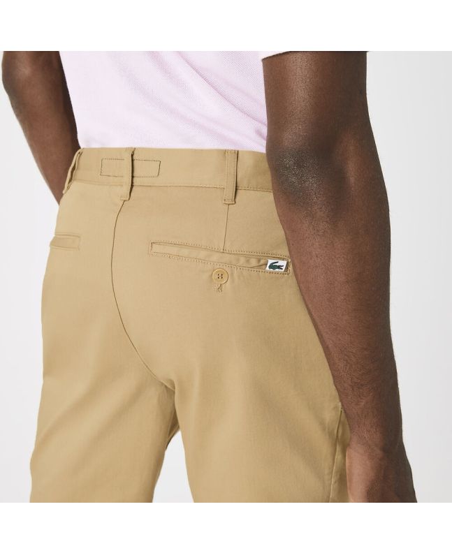 Spezial Madrid Lacoste Slim Fit Stretch Cotton Bermuda Shorts Beige