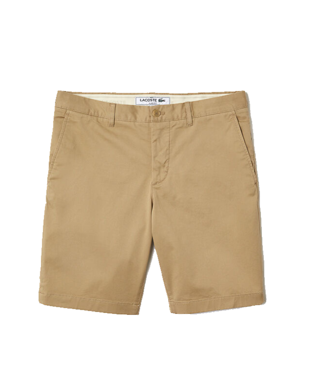 spezial madrid Lacoste Slim Fit Stretch Cotton Bermuda Shorts Beige