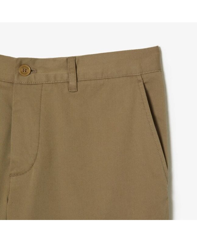 Spezial Madrid Lacoste Slim Fit Stretch Cotton Bermuda Shorts Dark Beige
