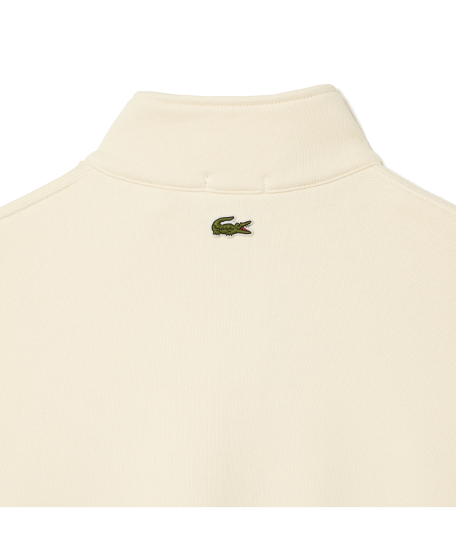 Spezial Madrid Lacoste Unisex Jogger Organic Cotton Hight Neck Zipper Sweatshirt White