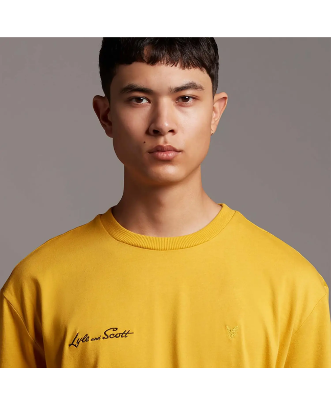 Spezial Madrid Lyle & Scott Archive Embroidered Letter T-shirt Amber