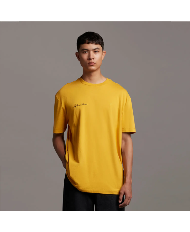 Spezial Madrid Lyle & Scott Archive Embroidered Letter T-shirt Amber