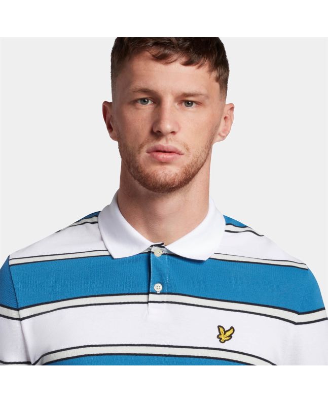 Spezial Madrid Lyle & Scott Broad Stripe Polo Shirt Spring Blue