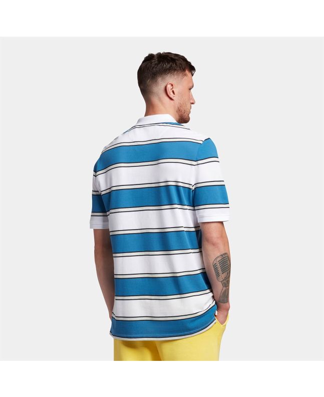 Spezial Madrid Lyle & Scott Broad Stripe Polo Shirt Spring Blue
