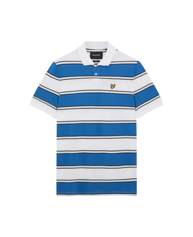 spezial madrid Lyle & Scott Broad Stripe Polo Shirt Spring Blue