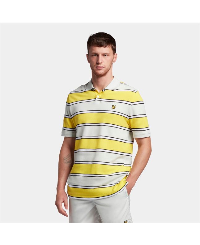 Spezial Madrid Lyle & Scott Broad Stripe Polo Shirt Sunshine Yellow