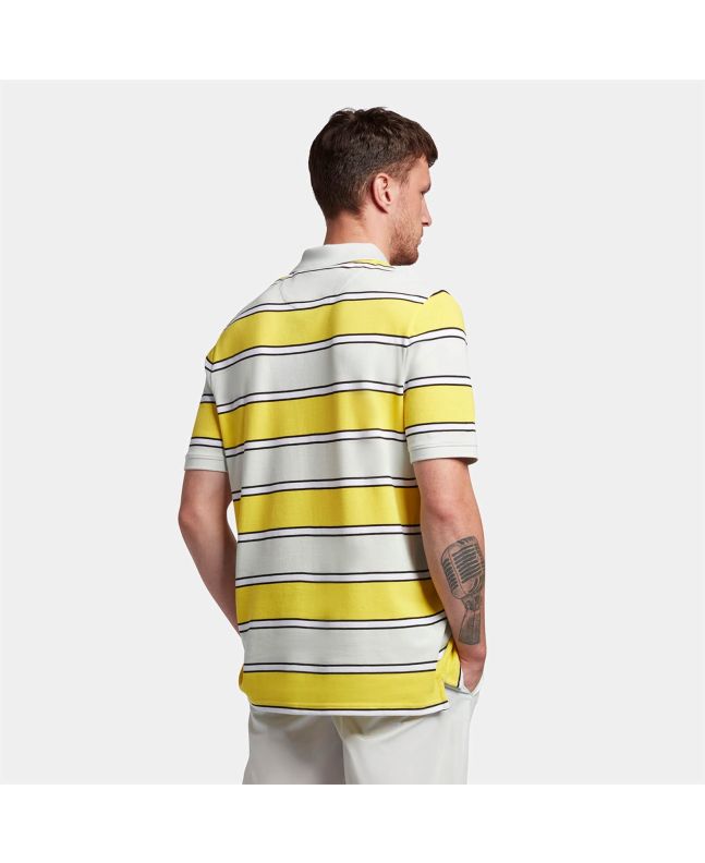 Spezial Madrid Lyle & Scott Broad Stripe Polo Shirt Sunshine Yellow
