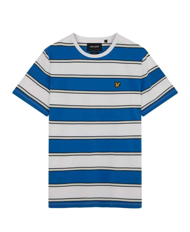 spezial madrid Lyle & Scott Broad Stripe Tee Spring Blue