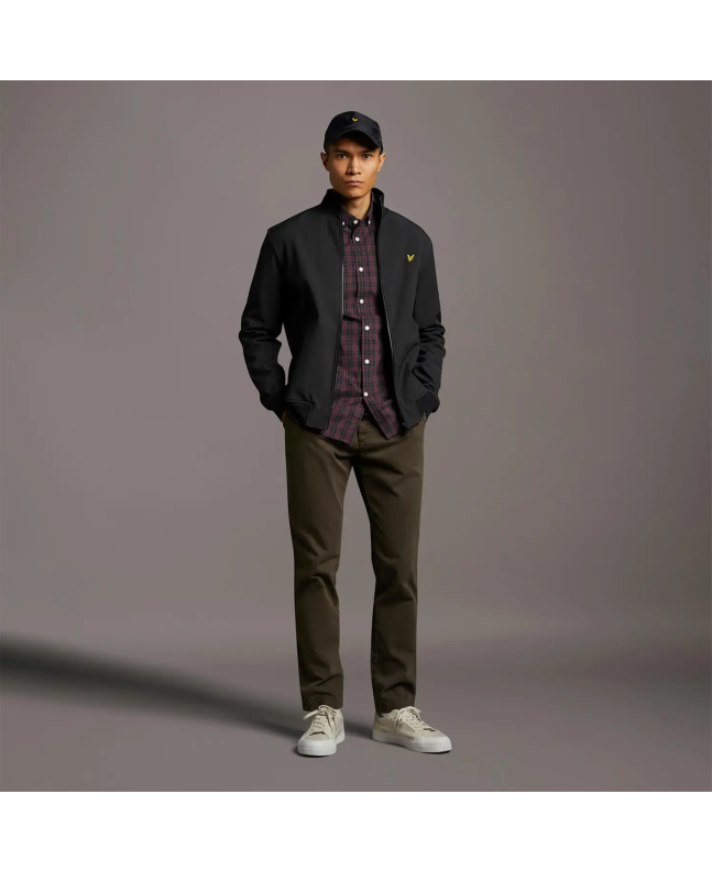 Spezial Madrid Lyle & Scott Check Poplin Shirt Jet Black & Burgundy