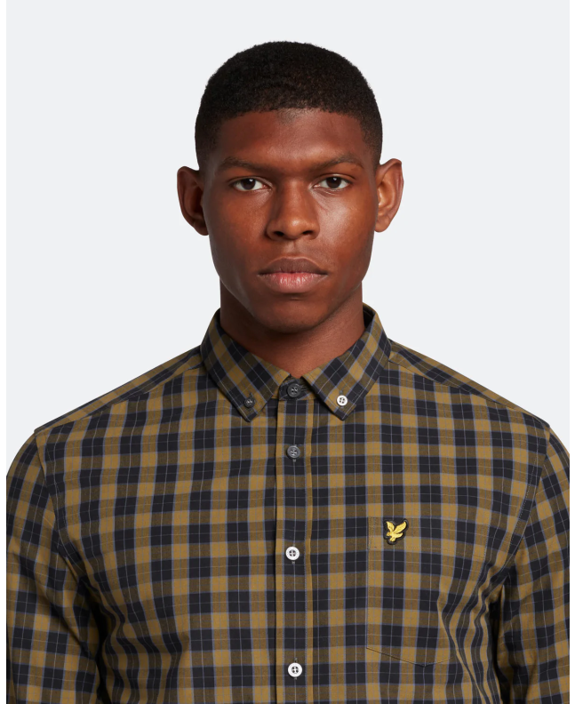 Spezial Madrid Lyle & Scott Check Poplin Shirt Jet Black & Olive