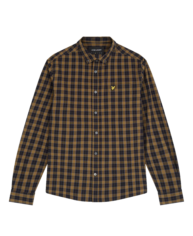 Spezial Madrid Lyle & Scott Check Poplin Shirt Jet Black & Olive