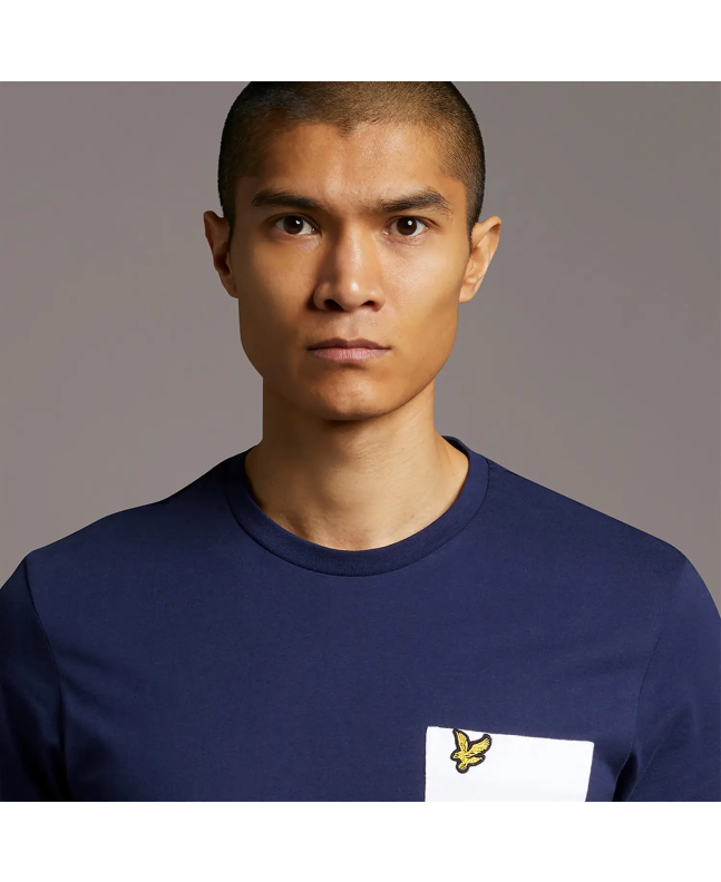 Spezial Madrid Lyle & Scott Contrast Pocket Tee Lichen Navy & White