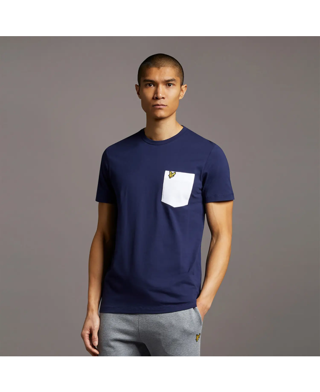 Spezial Madrid Lyle & Scott Contrast Pocket Tee Lichen Navy & White