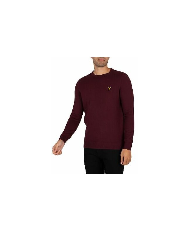 Spezial Madrid Lyle & Scott Cotton Merino Crew Neck Jumper Burgundy