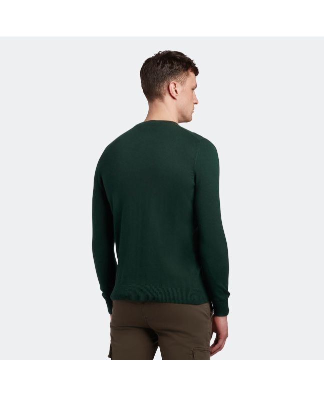 Spezial Madrid Lyle & Scott Cotton Merino Crew Neck Jumper Jade Green Marl