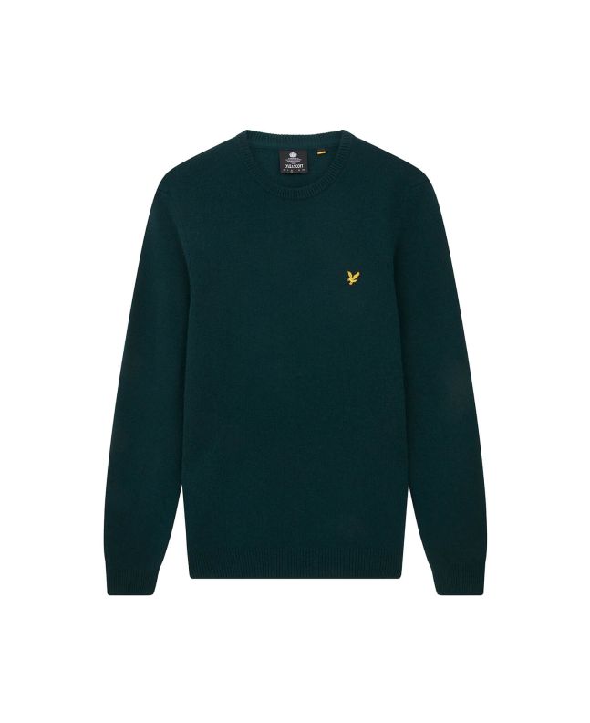 spezial madrid Lyle & Scott Cotton Merino Crew Neck Jumper Jade Green Marl