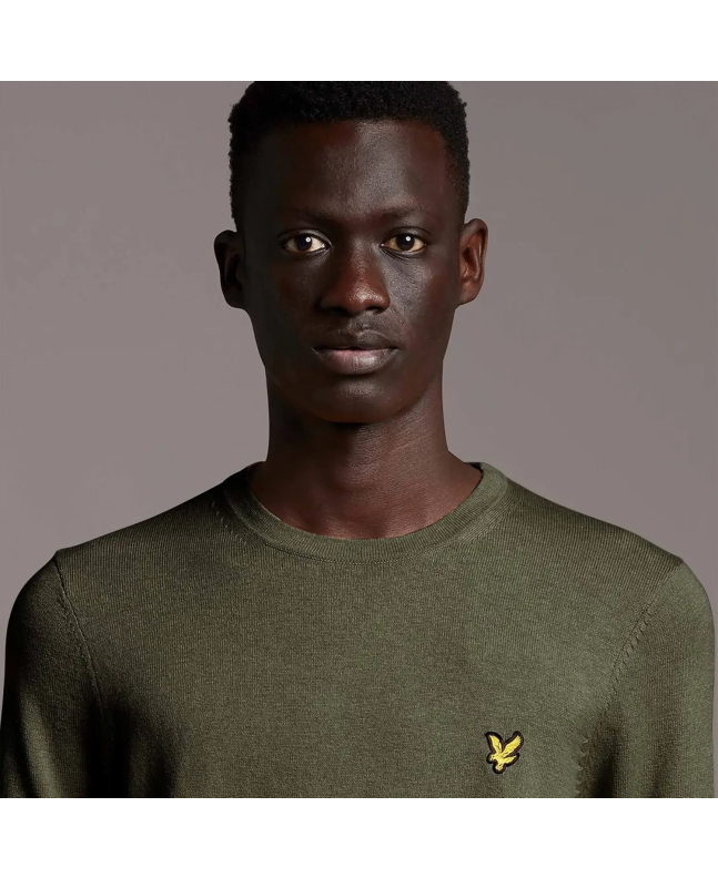 Spezial Madrid Lyle & Scott Cotton Merino Crew Neck Jumper Olive