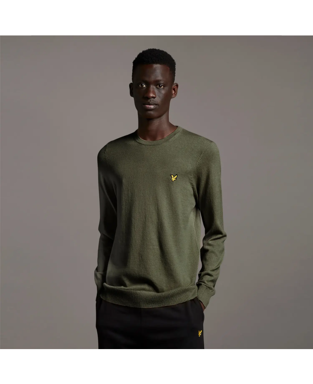 Spezial Madrid Lyle & Scott Cotton Merino Crew Neck Jumper Olive