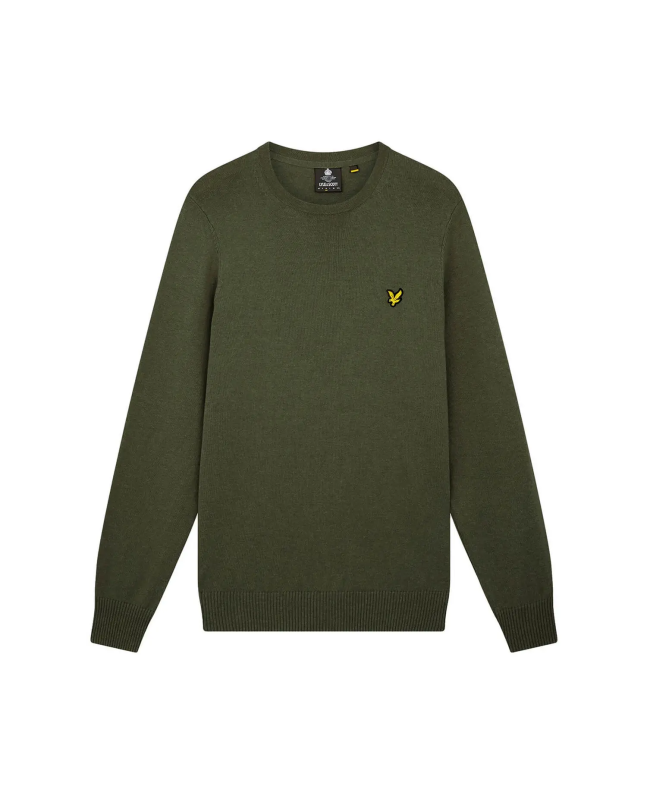 spezial madrid Lyle & Scott Cotton Merino Crew Neck Jumper Olive