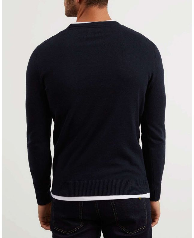 Spezial Madrid Lyle & Scott Cotton Merino Crew Neck Jumper Rich Burgundy