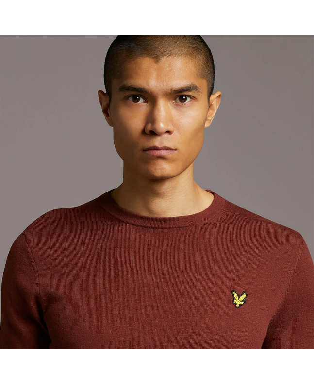 Spezial Madrid Lyle & Scott Cotton Merino Crew Neck Jumper Rust