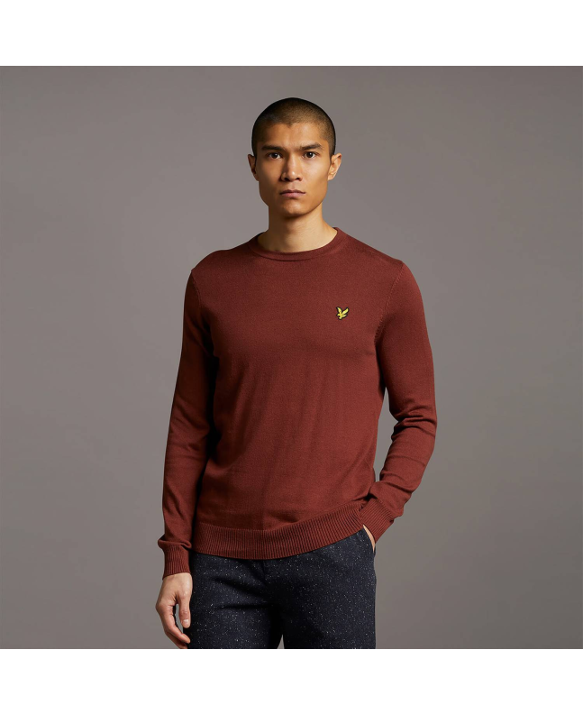 Spezial Madrid Lyle & Scott Cotton Merino Crew Neck Jumper Rust