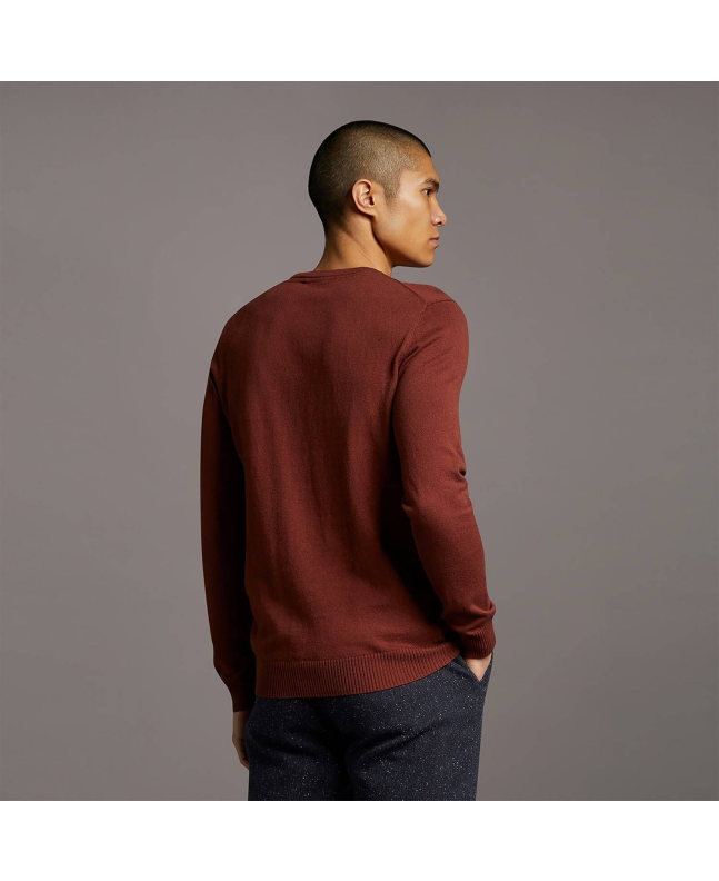 Spezial Madrid Lyle & Scott Cotton Merino Crew Neck Jumper Rust
