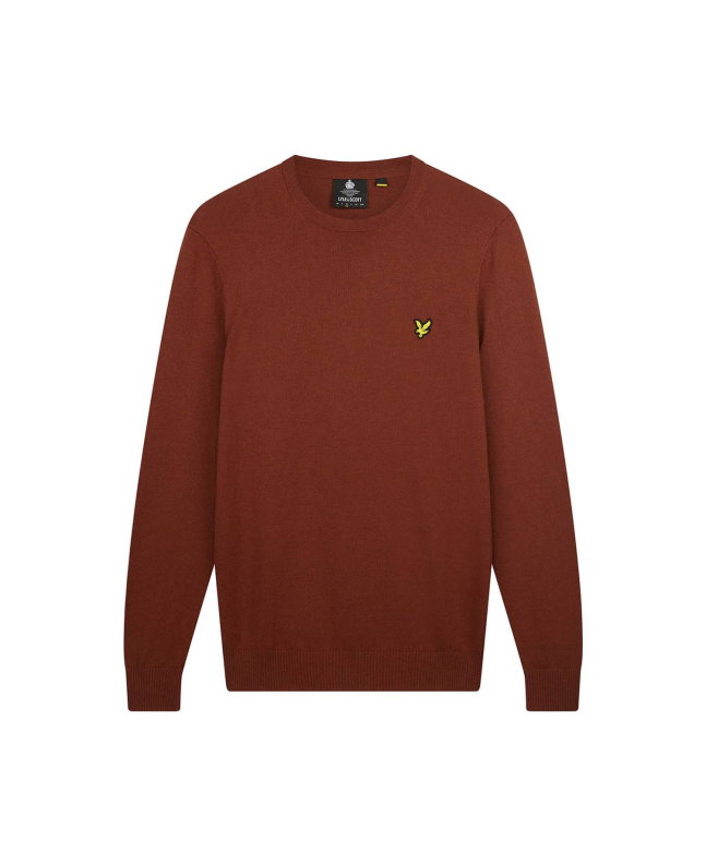 spezial madrid Lyle & Scott Cotton Merino Crew Neck Jumper Rust