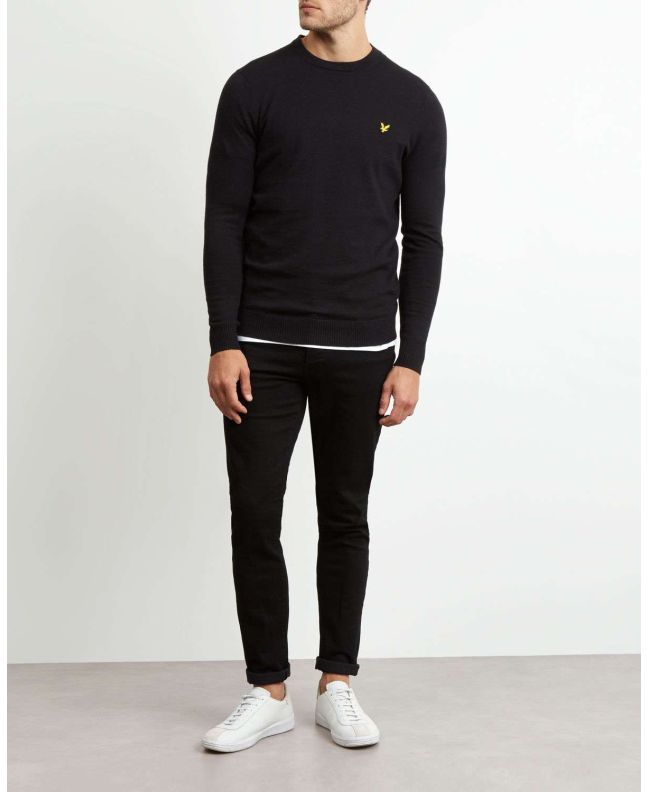 Spezial Madrid Lyle & Scott Cotton Merino Crew Neck Jumper True Black