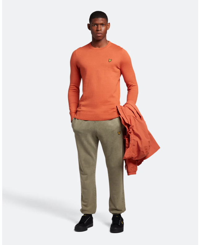 Spezial Madrid Lyle & Scott Cotton Merino Crew Neck Jumper Victory Orange