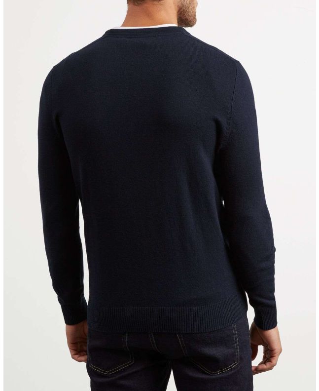 Spezial Madrid Lyle & Scott Cotton Merino V Neck Dark Navy