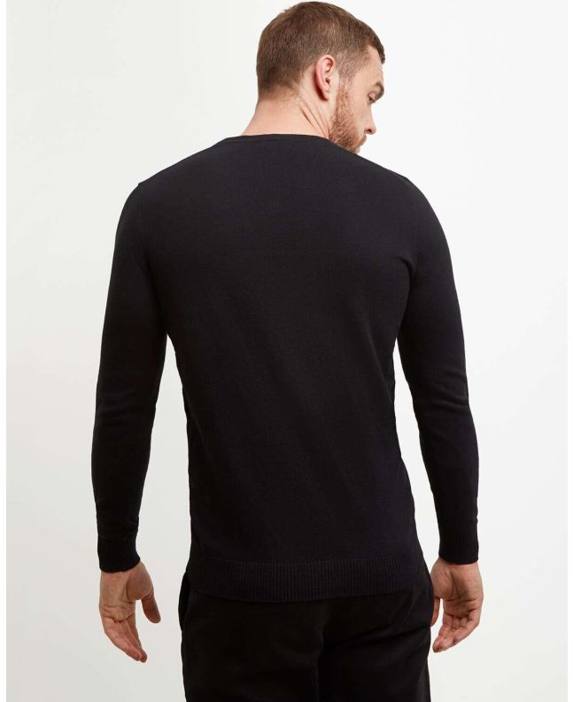 Spezial Madrid Lyle & Scott Cotton Merino V Neck True Black