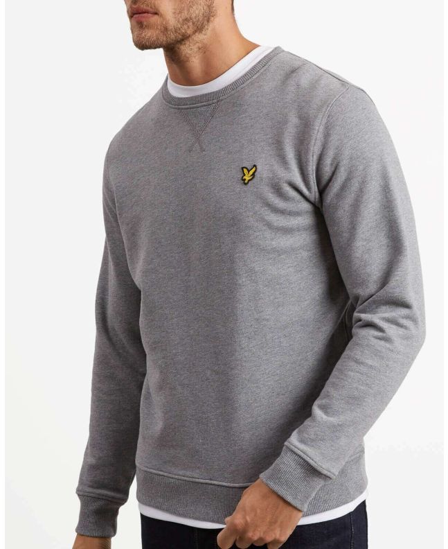 Spezial Madrid Lyle & Scott Crew Neck Sweatshirt Mid Grey Marl