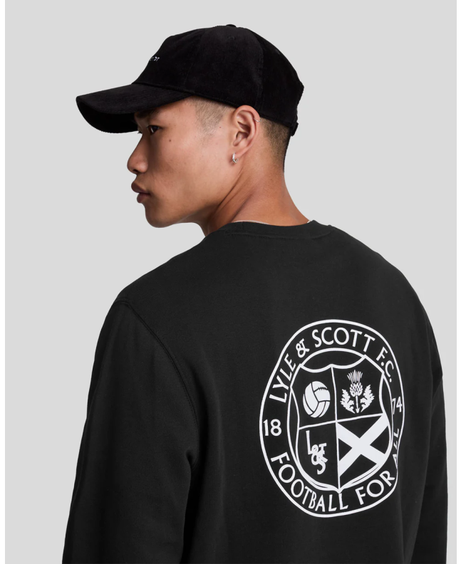 Spezial Madrid Lyle & Scott Football For All Graphic Crew Neck Sweatshirt Jet Black