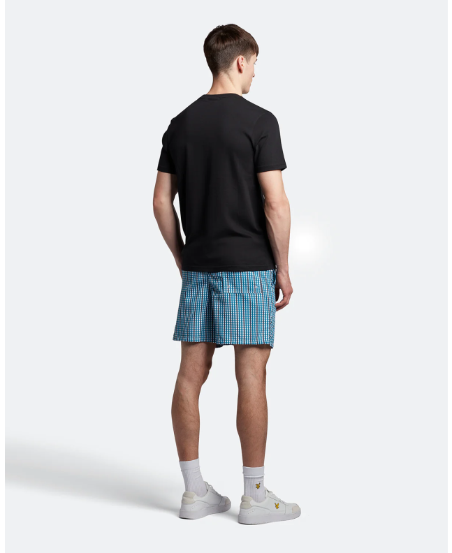 Spezial Madrid Lyle & Scott Plain Gingham Swin Shorts Barrack Blue