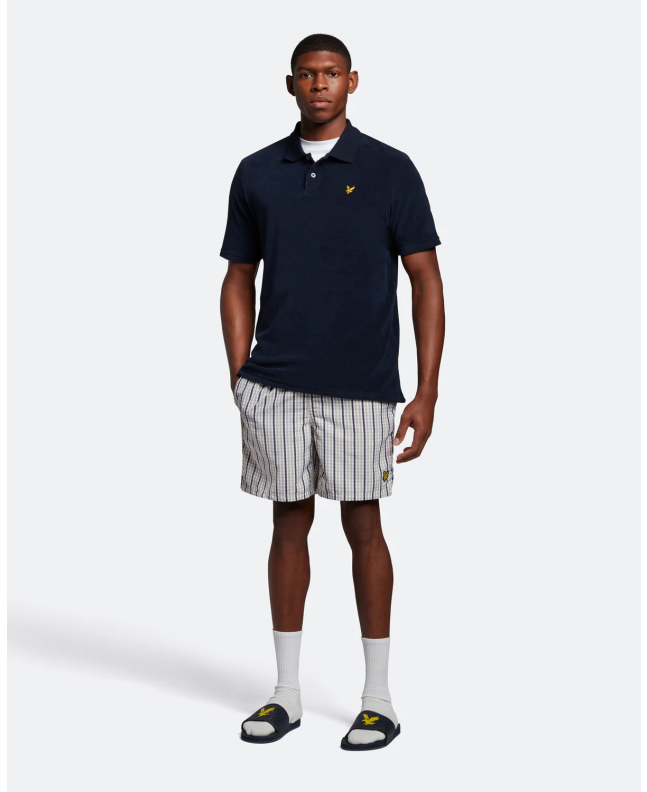 Spezial Madrid Lyle & Scott Plain Gingham Swin Shorts Cold Grey