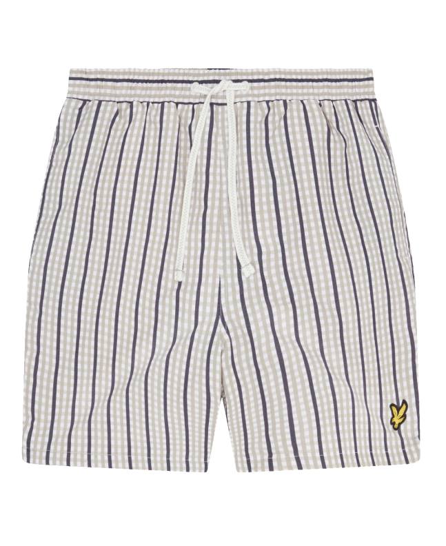spezial madrid Lyle & Scott Plain Gingham Swin Shorts Cold Grey