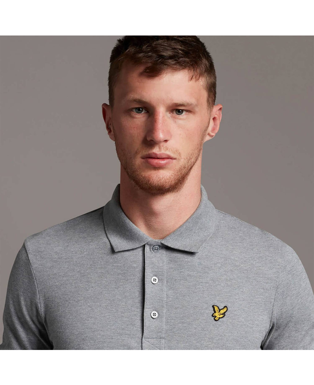 Spezial Madrid Lyle & Scott Plain Polo Shirt Mid Grey Marl