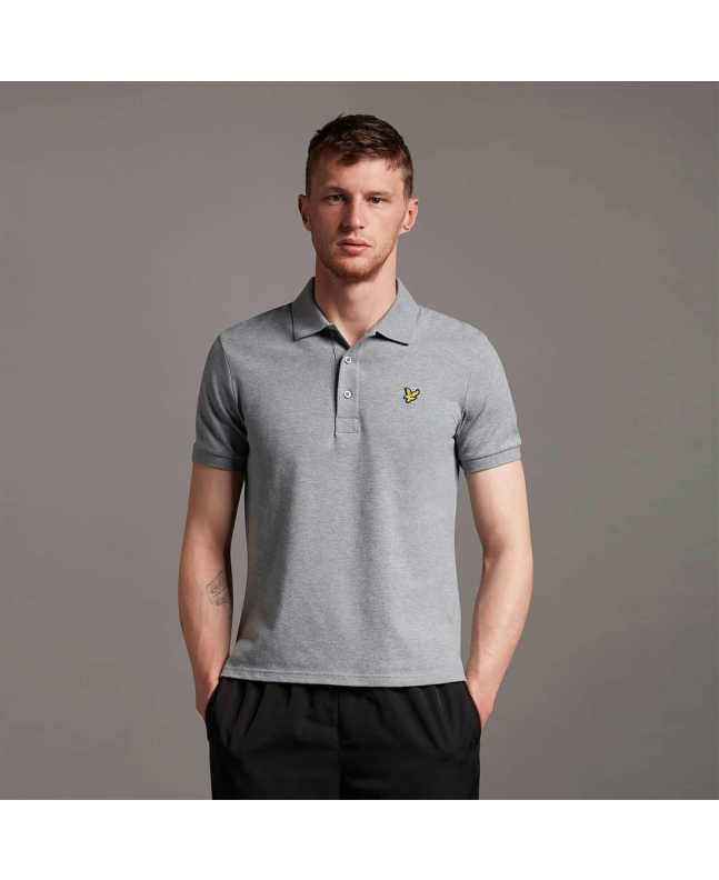Spezial Madrid Lyle & Scott Plain Polo Shirt Mid Grey Marl